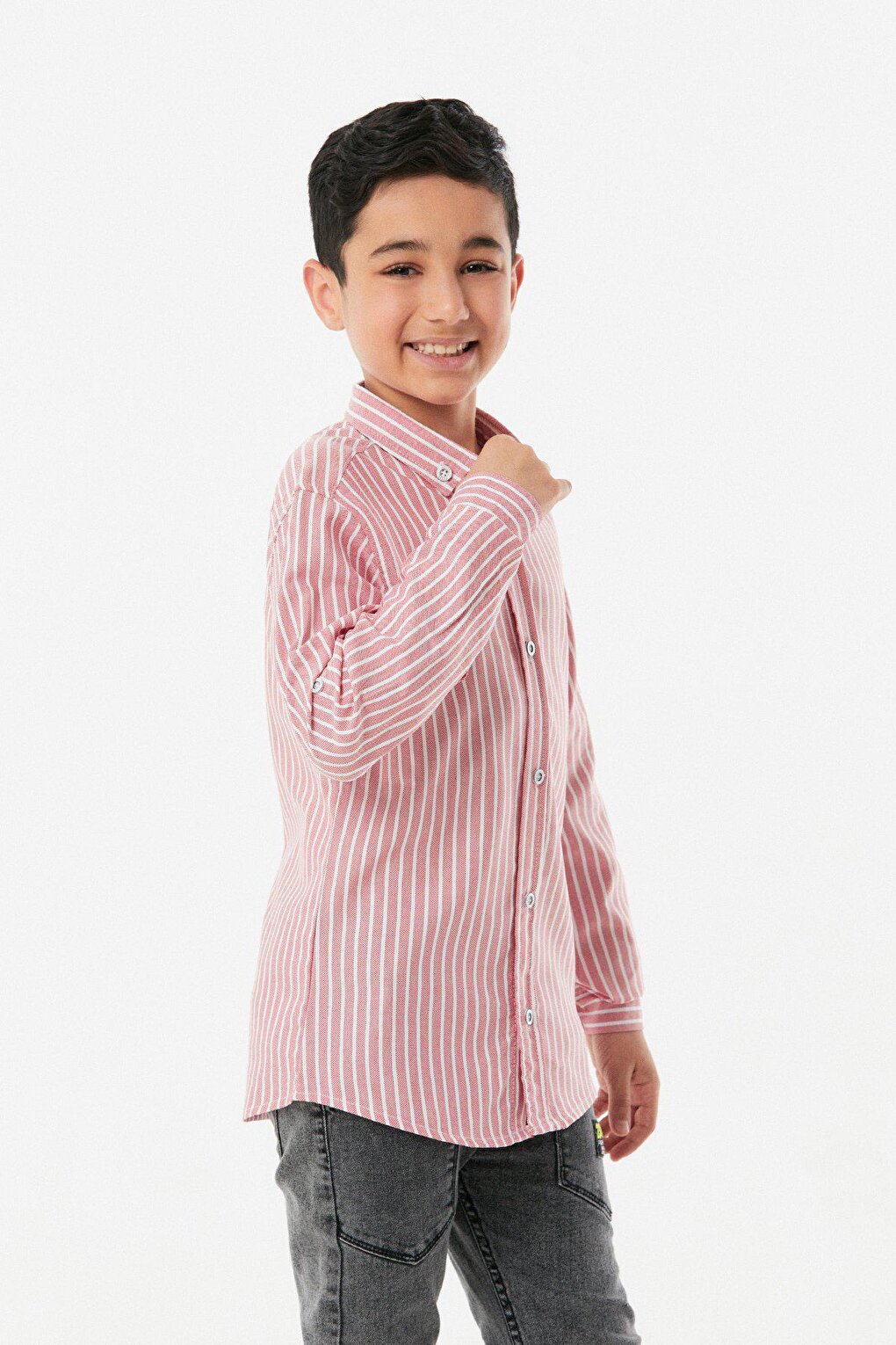 Striped Sleeve Folded Boy's Shirt