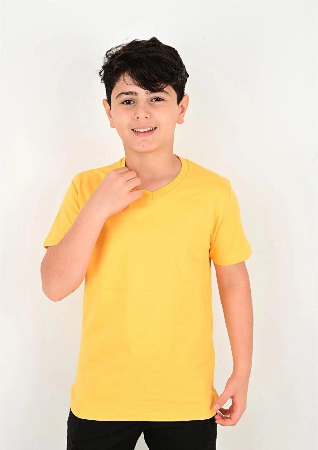 V-Neck Unprinted Plain T-Shirt 6731