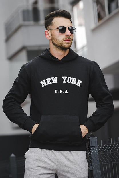 New York Front Printed Cotton Men's Sweatshirt