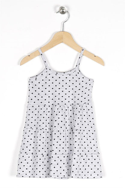 Girl's Polka Dot Print Grimelange Strap Dress