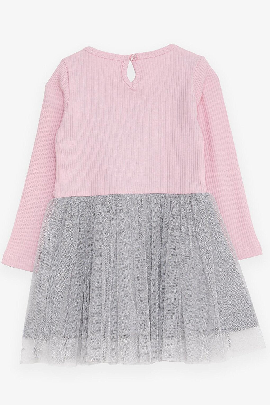 Girl's Long Sleeve Dress Tulle Pink (Age 3-4)