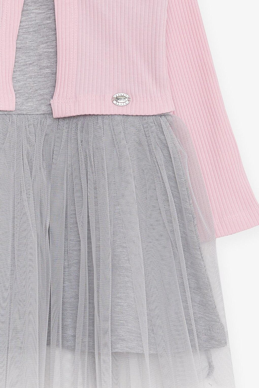 Girl's Long Sleeve Dress Tulle Pink (Age 3-4)