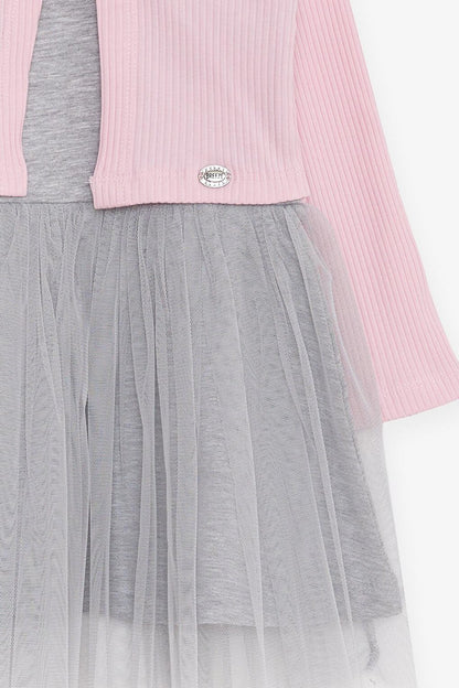 Girl's Long Sleeve Dress Tulle Pink (Age 3)