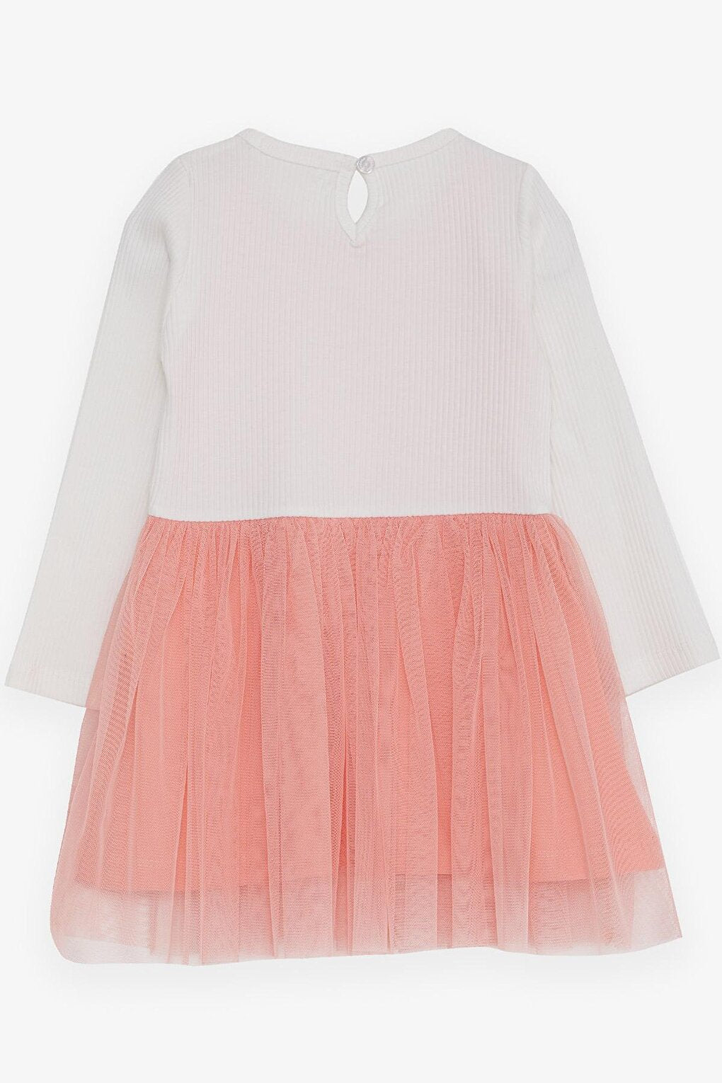 Girl's Long Sleeve Dress Tulle Ecru (Age 3-5)