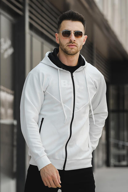 Milos Ottoman Woven Hooded Zipper Sweatshirt