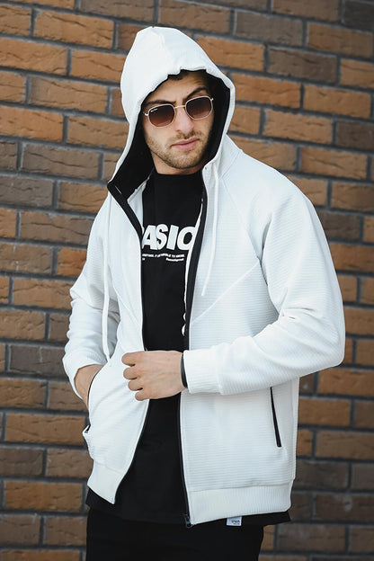 Milos Ottoman Woven Hooded Zipper Sweatshirt