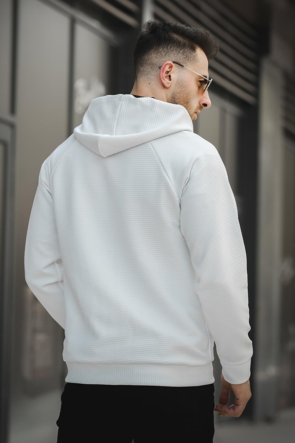 Milos Ottoman Woven Hooded Zipper Sweatshirt