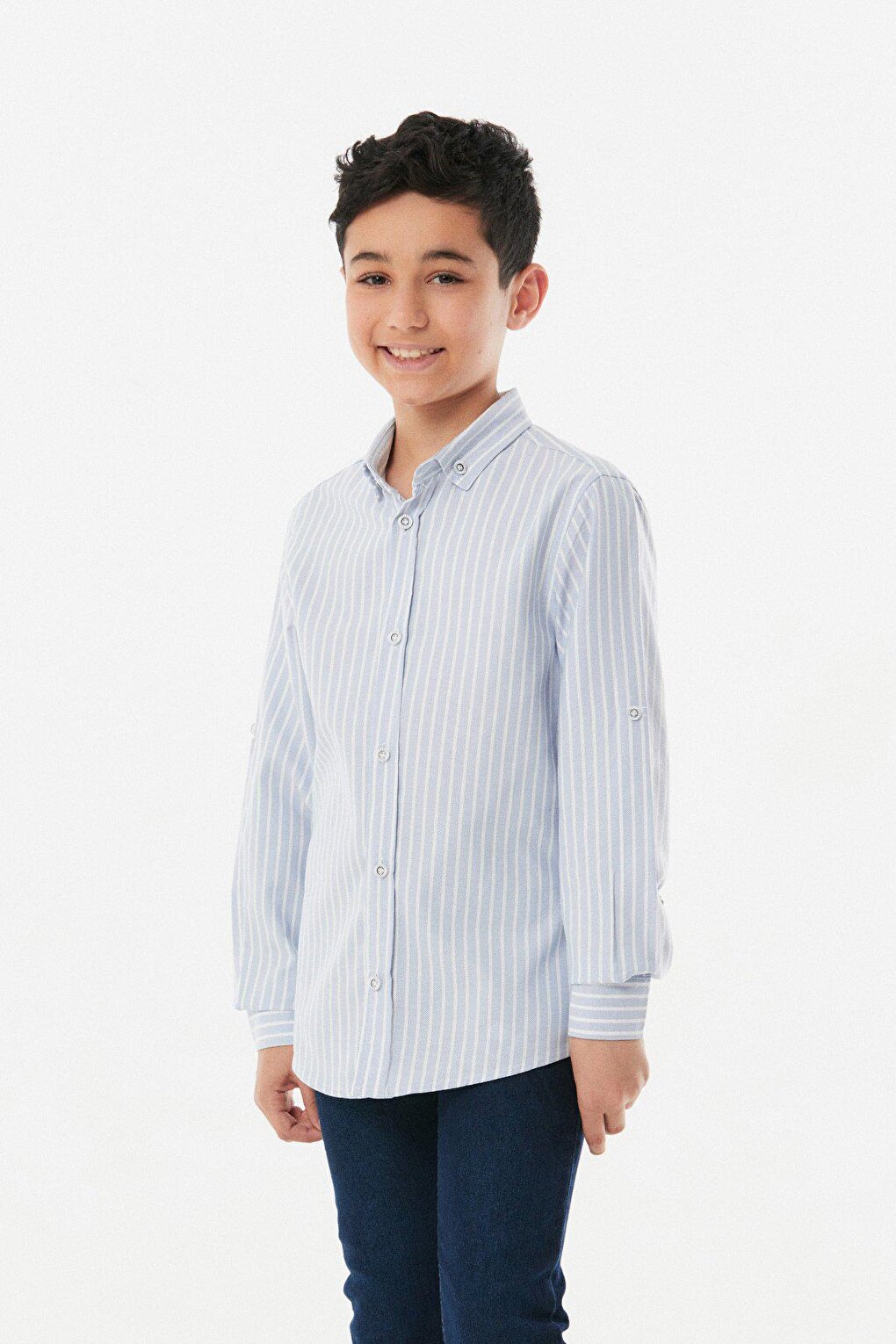 Striped Sleeve Folded Boy's Shirt