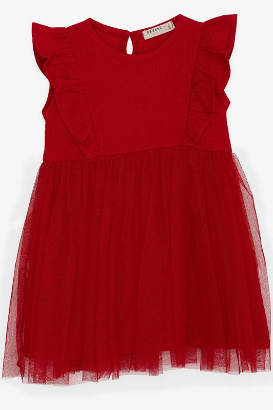 Girl's Dress Tulle Frilly Red (Age 3-8)