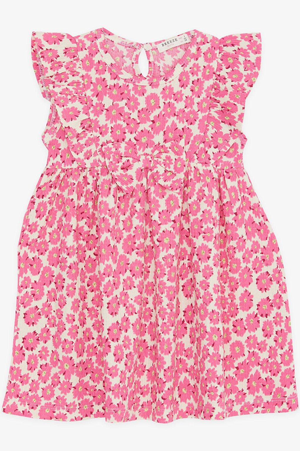 Girl's Dress Floral Patterned Bow Pink (Age 3-6)