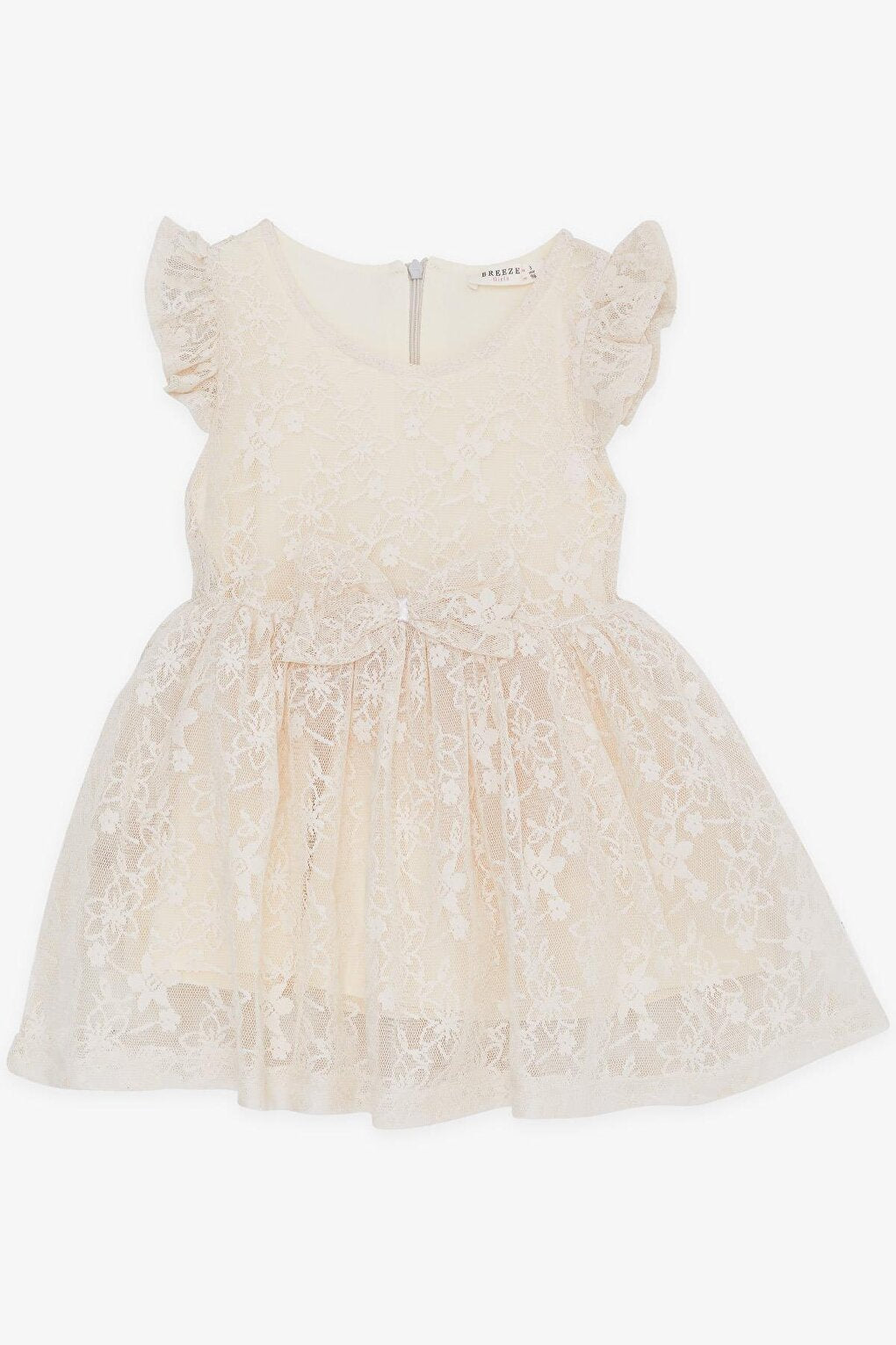 Girl's Dress, Bow Tulle, Guipure Cream (4-5 Years)