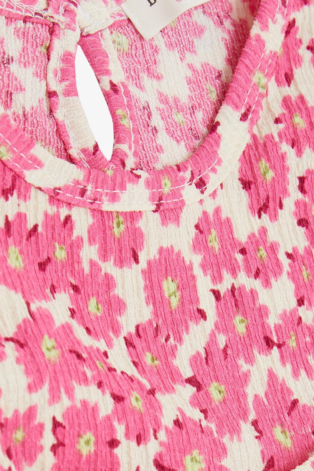 Girl's Dress Pink with Flower Pattern and Bow (Age 3-8)