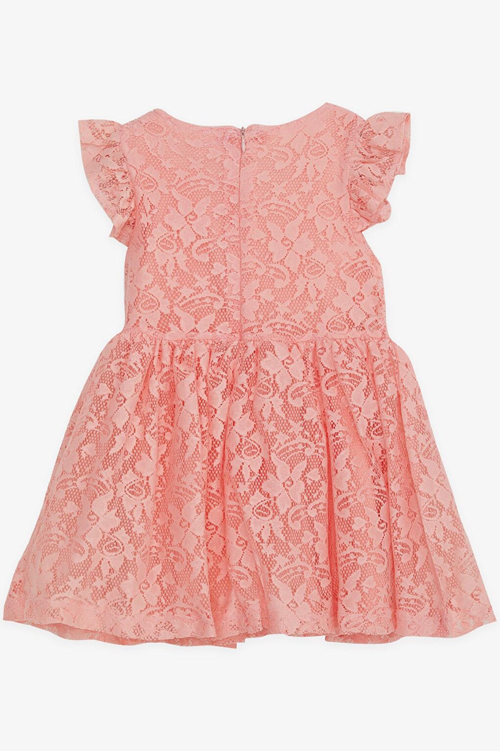 Girl's Dress Bow Tulle Guipure Salmon (3-8 Years)