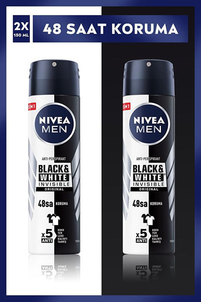 Men's Spray Deodorant Black&amp;White Invisible Original 150 mlx2