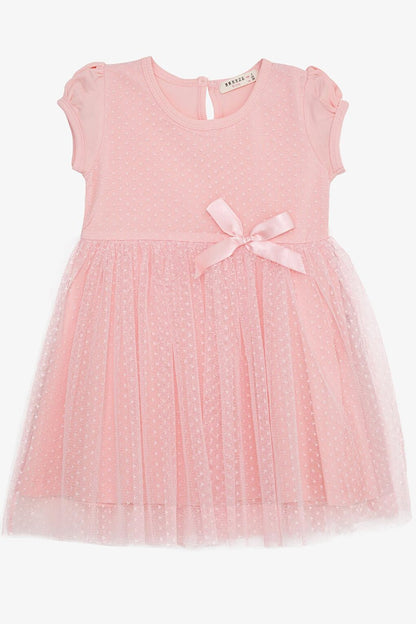 Girl's Dress Bow Tulle Pink (Age 3-8)