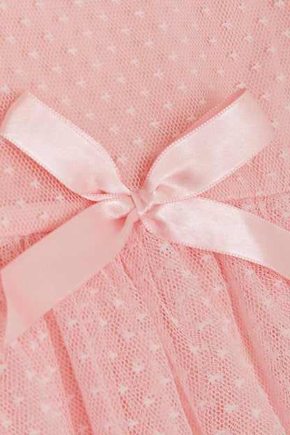 Girl's Dress Bow Tulle Pink (Age 3-8)