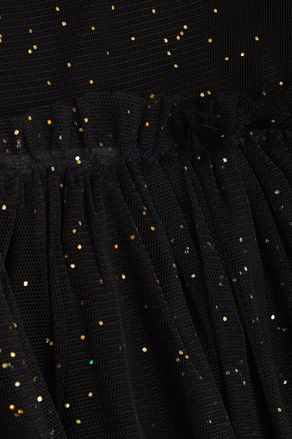 Girl's Dress Glitter Tulle Ruffle Black (Age 3-7)