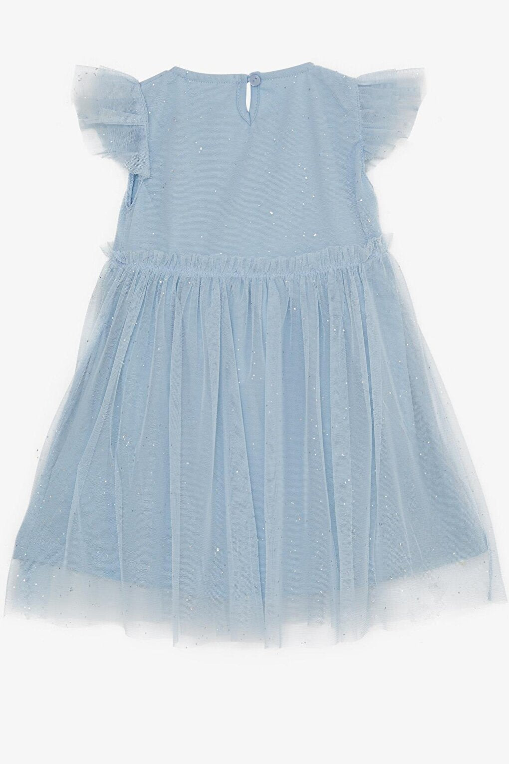 Girl's Dress Glitter Tulle Frilly Blue (Age 3-6)