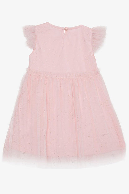 Girl's Dress Glitter Tulle Frilly Pink (Age 3-7)