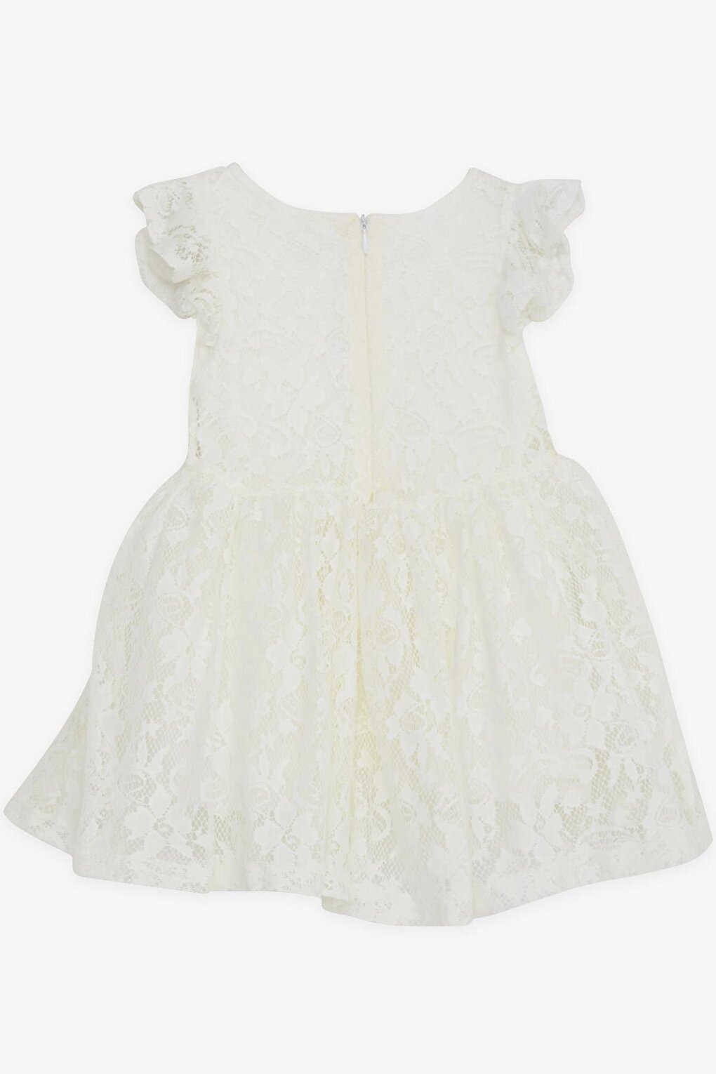 Girl's Dress Bow Tulle Guipure Ecru (3-8 Years)