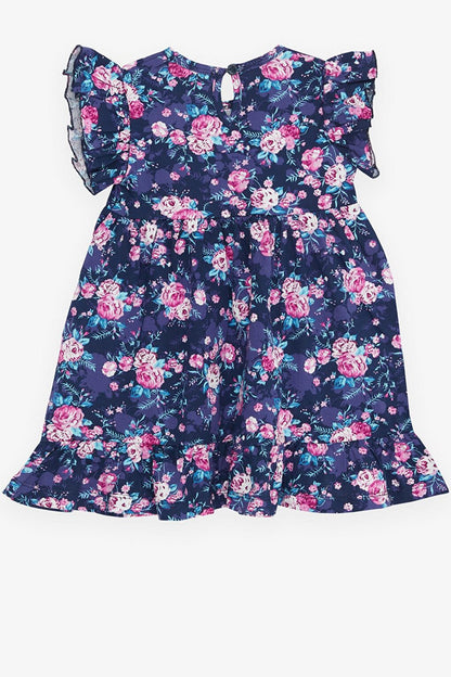 Girl's Dress Floral Patterned Buttons on the Back Mixed Color (Age 3-8)