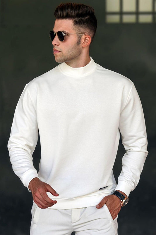 White Turtleneck Sweatshirt 5301