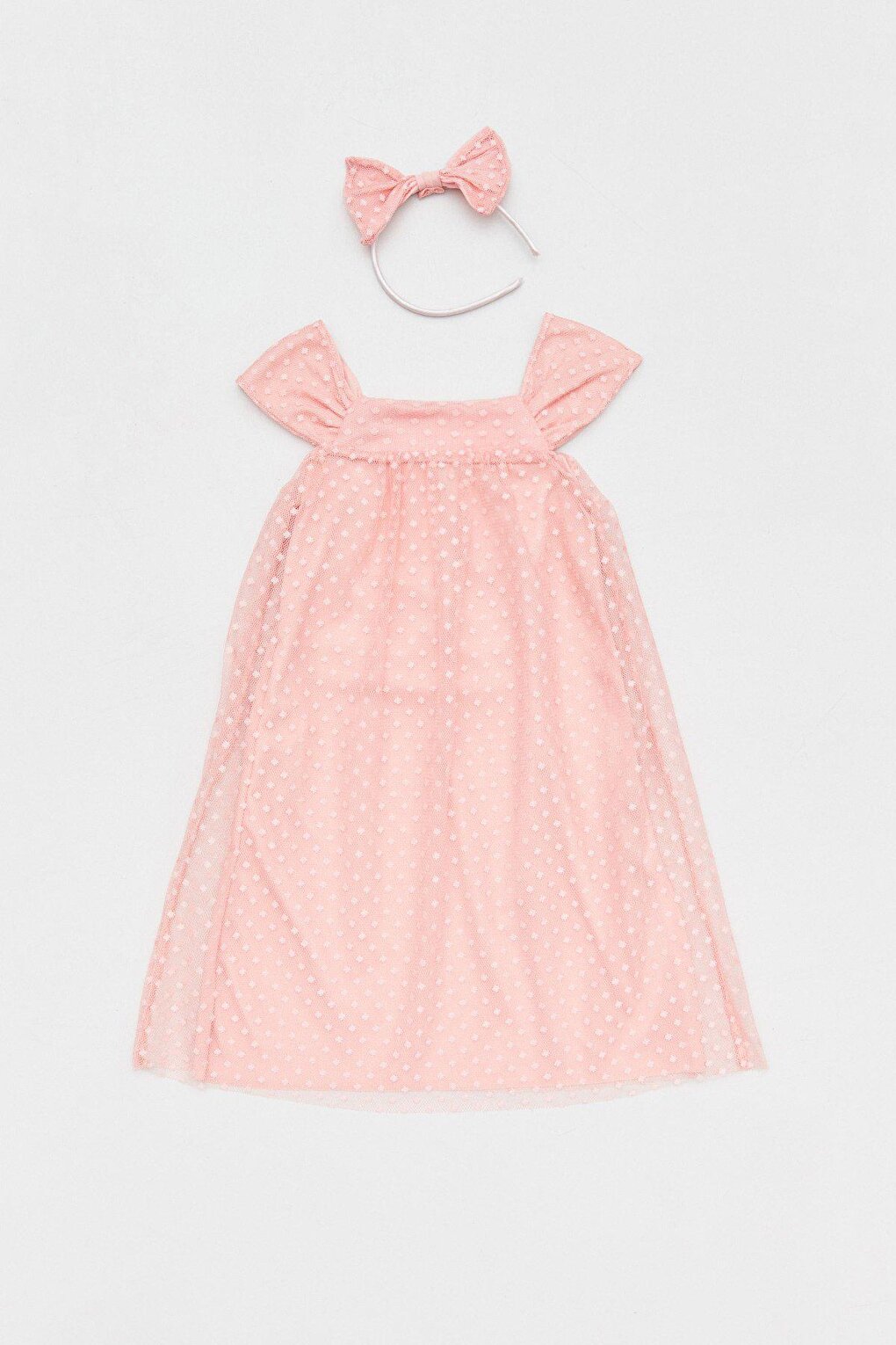 Polka Dot Crown Detailed Girl's Dress