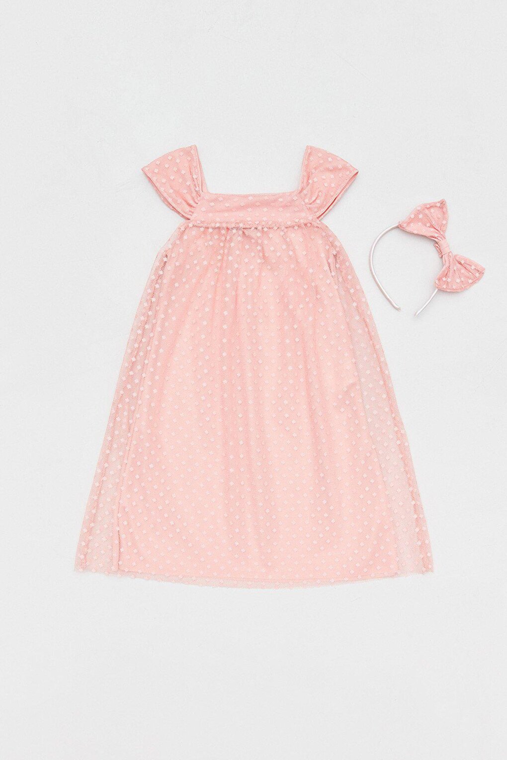 Polka Dot Crown Detailed Girl's Dress