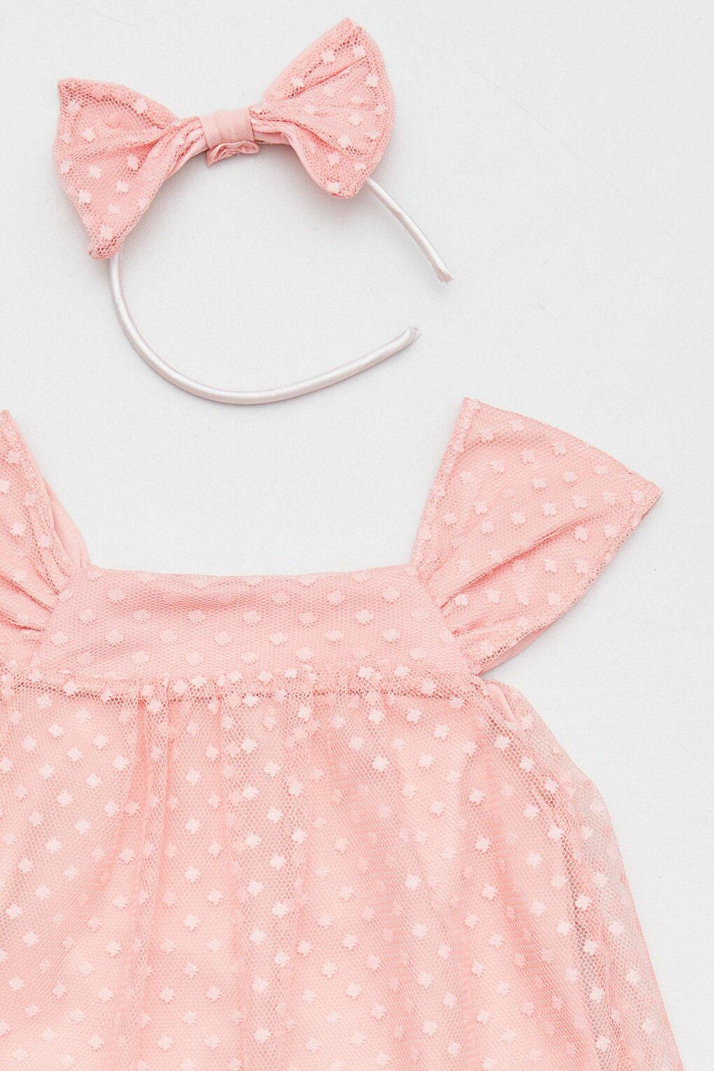 Polka Dot Crown Detailed Girl's Dress