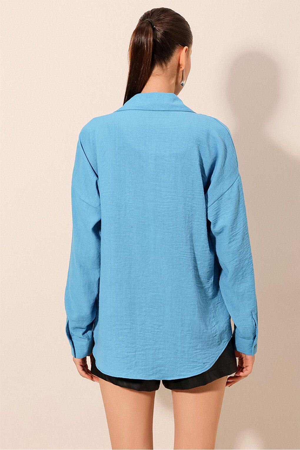 20153 Single Pocket Oversize Shirt - Saks