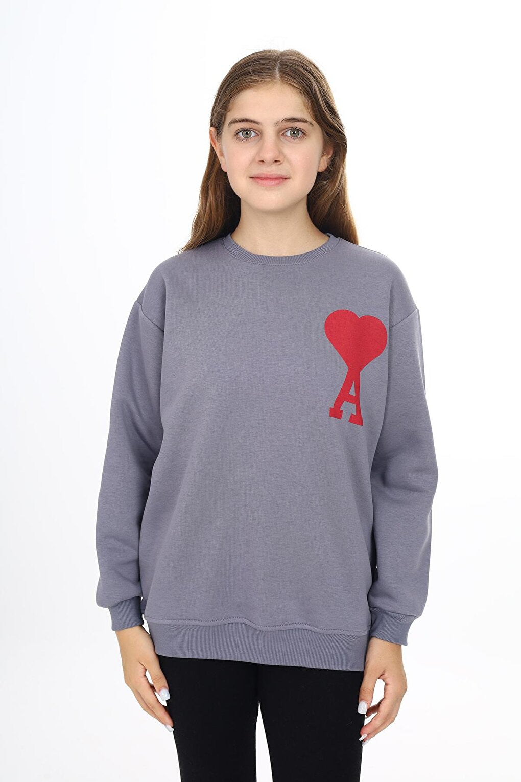 Girl's Heart A Printed 3 Thread Sweatshirt 7-13 Years Lx270