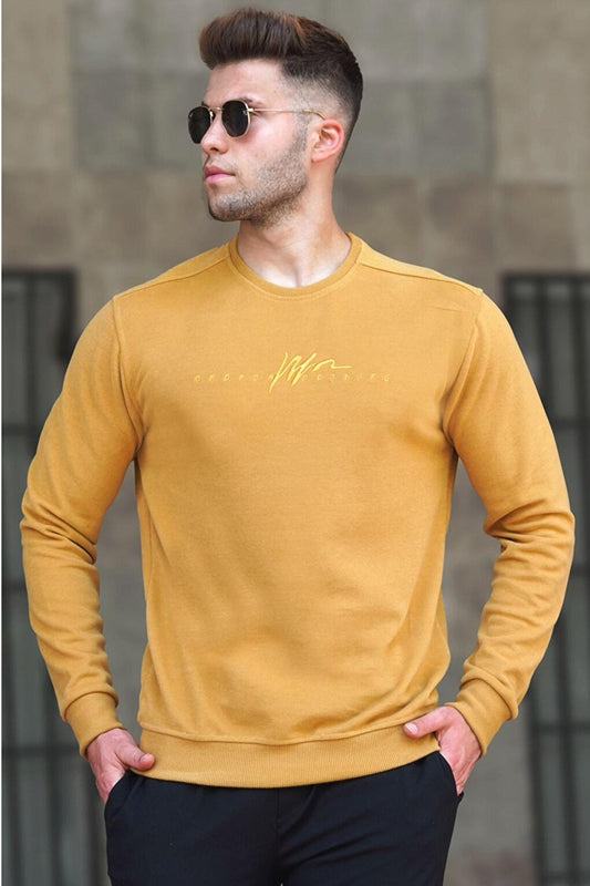 Crew Neck Mustard Men's Sweatshirt 5154