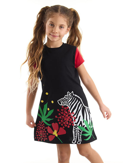 Floral Zebra Girl Dress