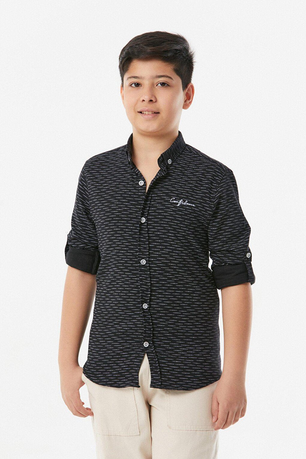 Printed Sleeve Folded Boy's Shirt