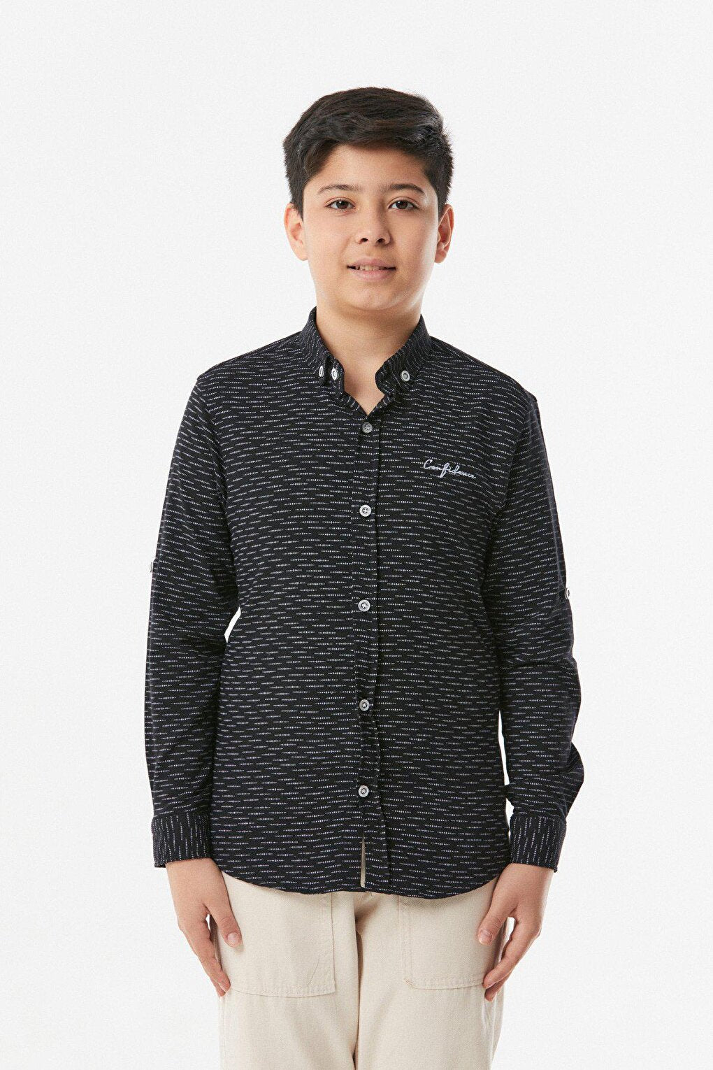 Printed Sleeve Folded Boy's Shirt