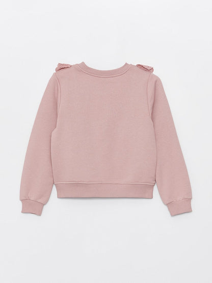 Girl's Lace Embroidered Ruffle Detail SweatShirt