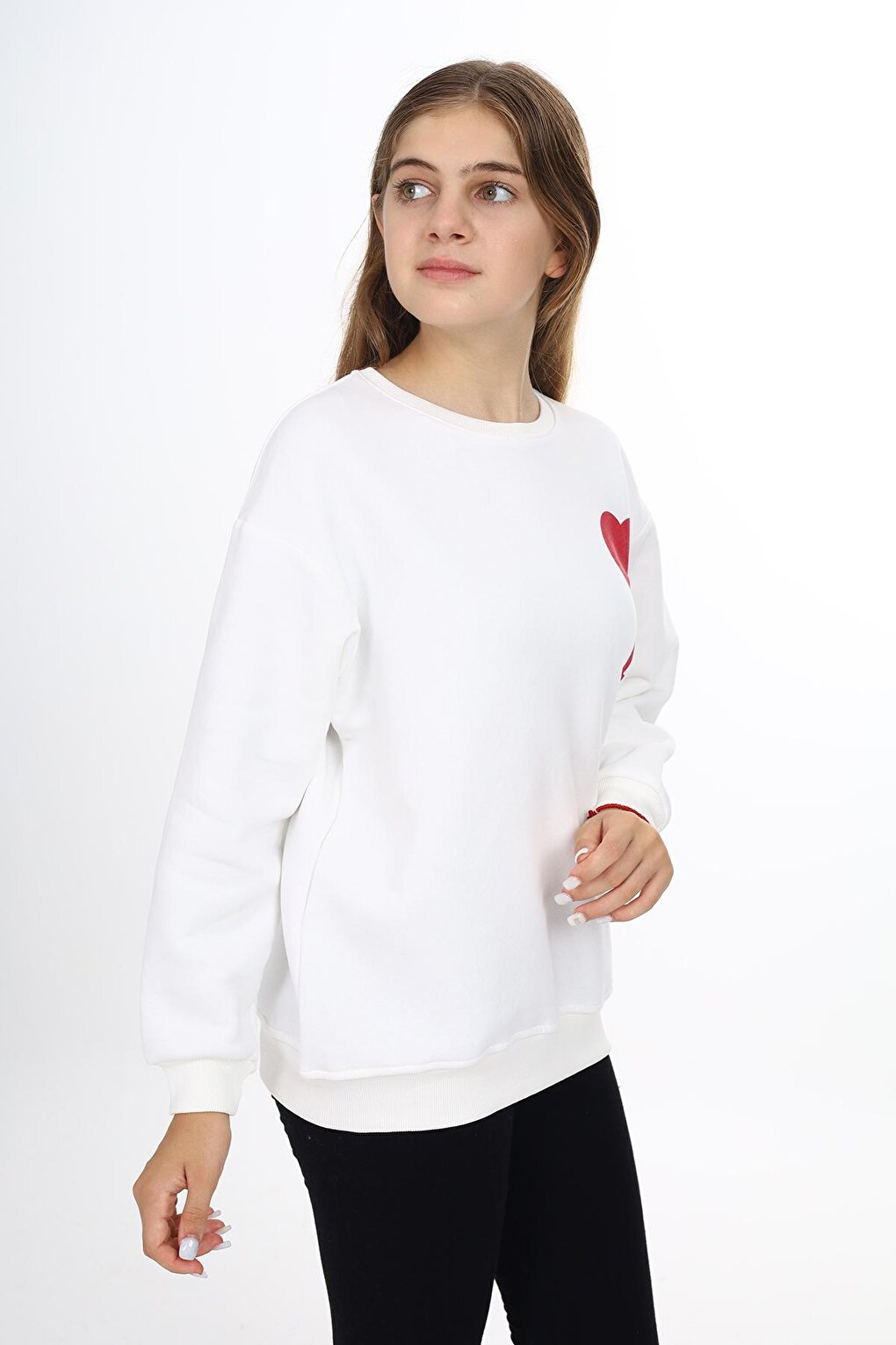 Girl's Heart A Printed 3 Thread Sweatshirt 7-13 Years Lx270