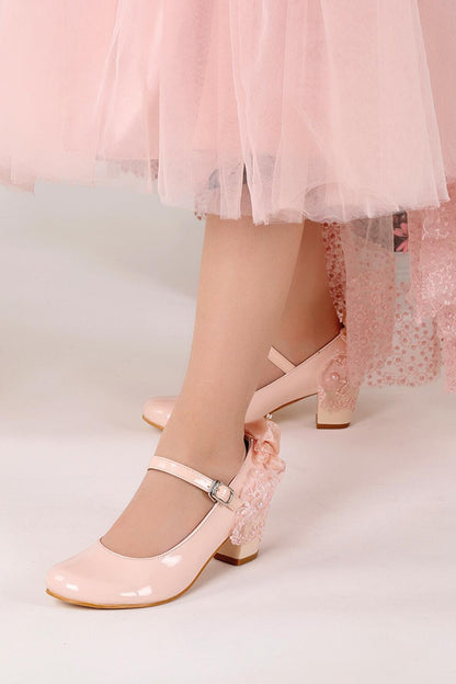 Daily Girl's 4 Cm Heeled Shoes 754 Patent Leather