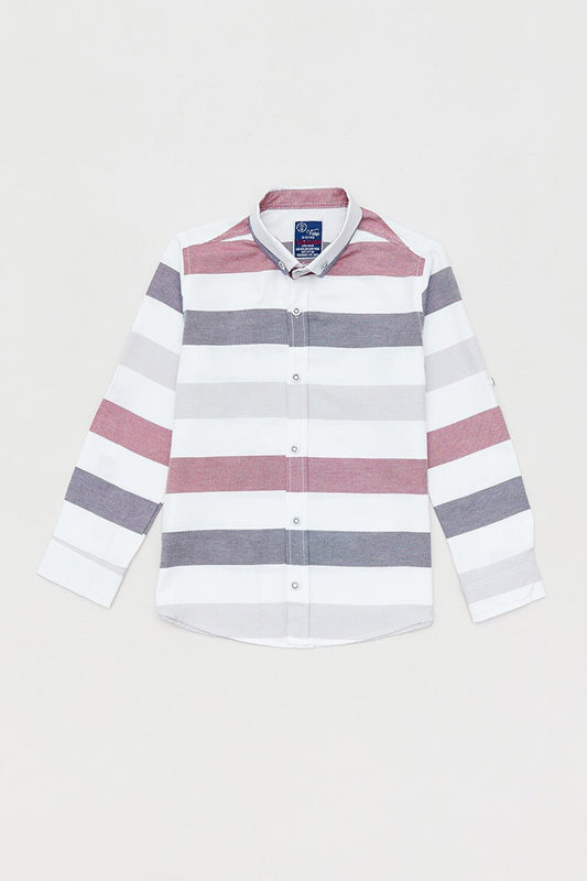 Striped Sleeve Folded Boy's Shirt