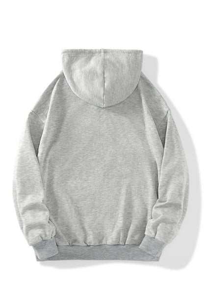 Unisex Gray London Printed Zippered Sweatshirt