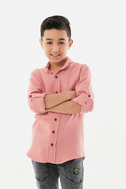 Boy's Shirt with Folded Sleeves