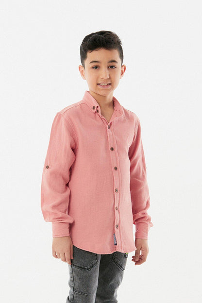 Boy's Shirt with Folded Sleeves