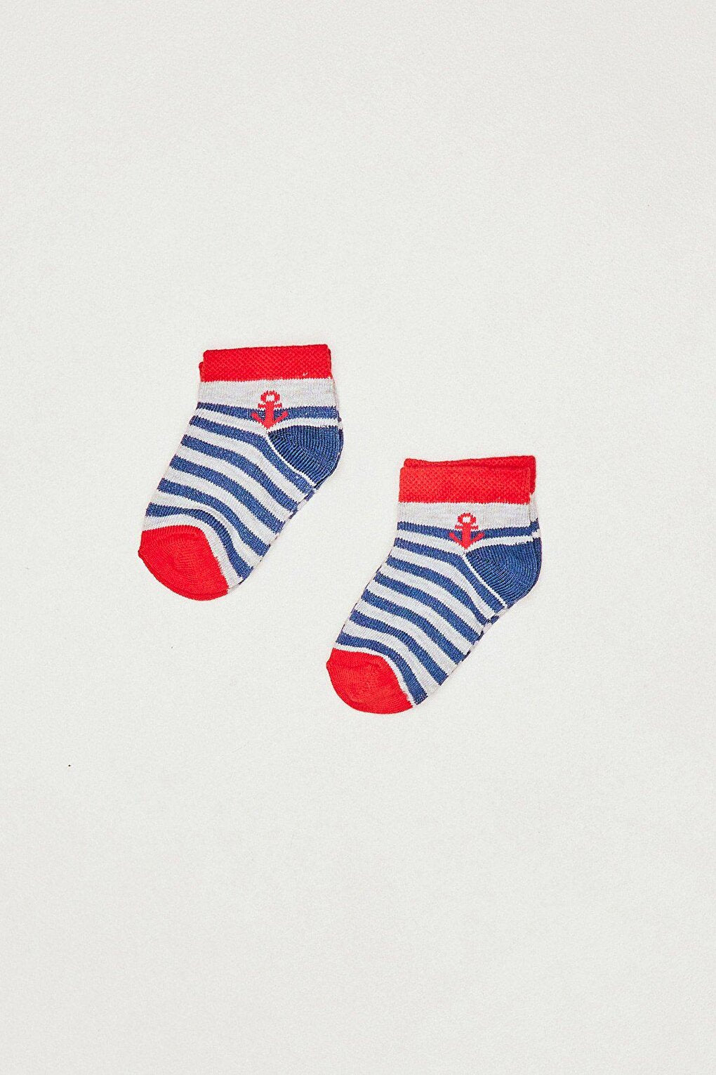 2 Pack Striped Booties Kids Socks