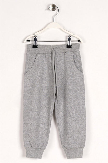 Boy's Gray Colored Rubber Cuff Sweatpants