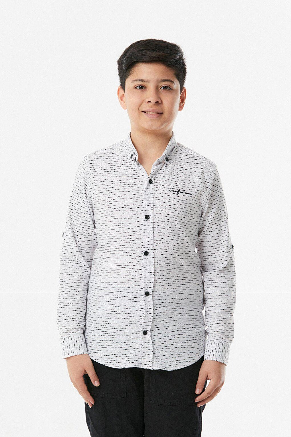 Printed Sleeve Folded Boy's Shirt