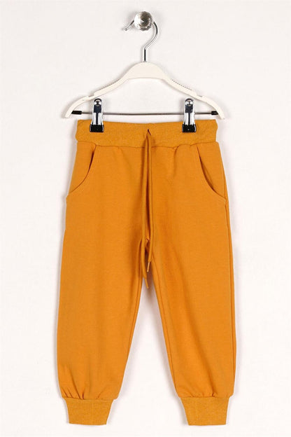 Boy's Mustard Colored Rubber Cuff Sweatpants