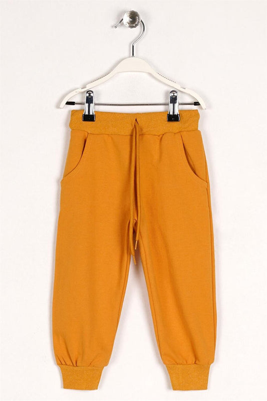 Boy's Mustard Colored Rubber Cuff Sweatpants