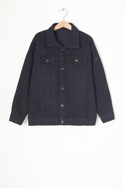 Smoked Buttoned Boy Jean Jacket 16774