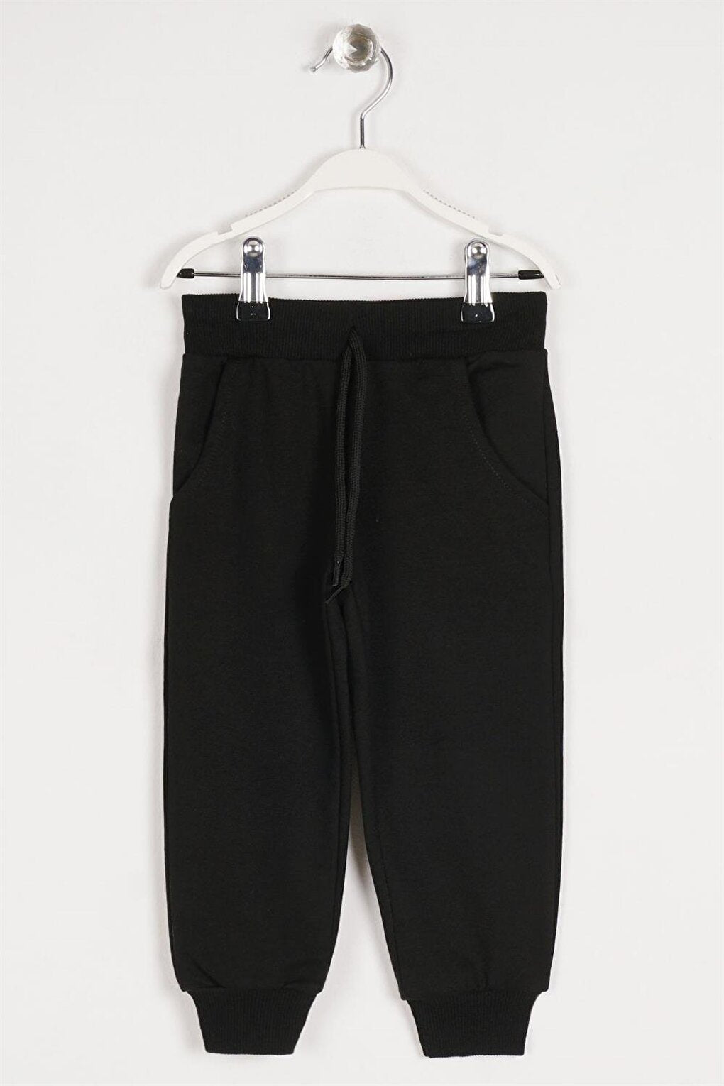 Boy's Black Colored Rubber Cuff Sweatpants