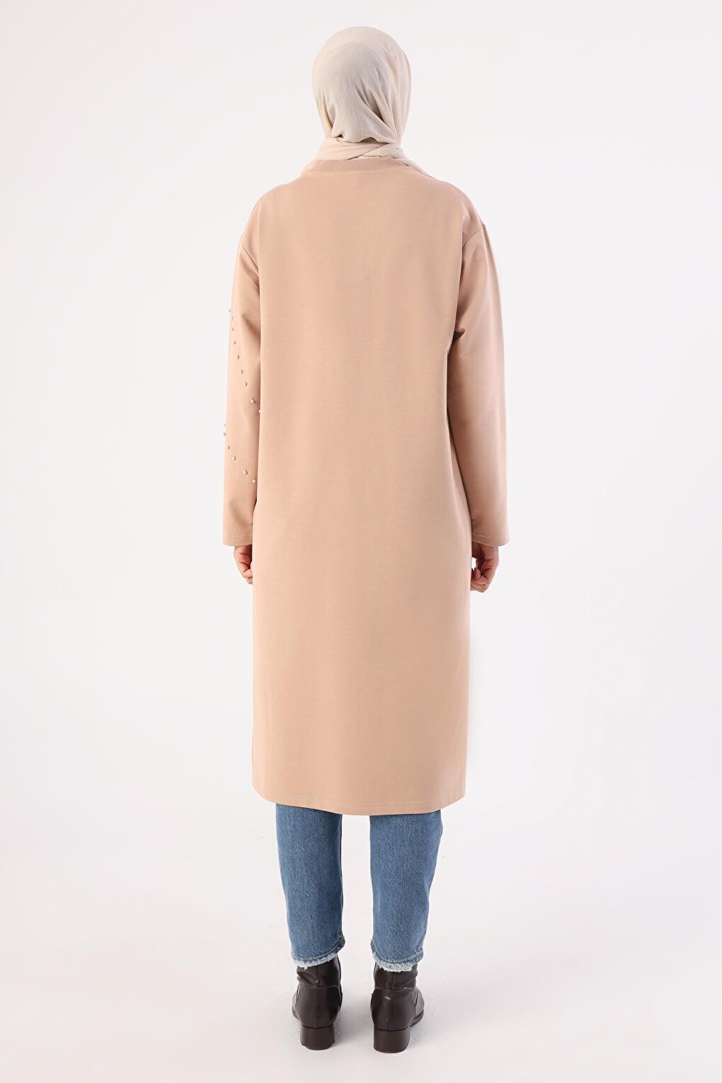 Beige Pearl Long Sweat Tunic